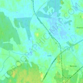 Topografische Karte Öje, Höhe, Relief