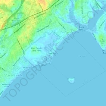 Topografische Karte Silver Beach, Höhe, Relief