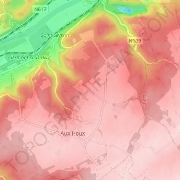 Topografische Karte Aux Granges, Höhe, Relief
