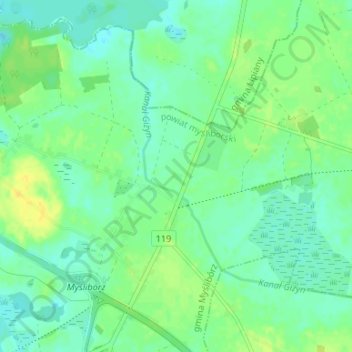 Topografische Karte Friedrichstal, Höhe, Relief