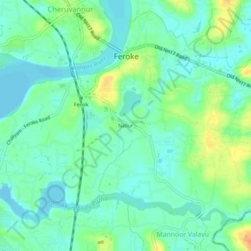 Topografische Karte Nallur, Höhe, Relief