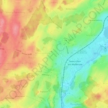 Topografische Karte Waldprechting, Höhe, Relief