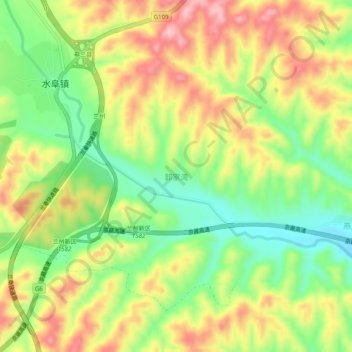 Topografische Karte 郭家湾, Höhe, Relief