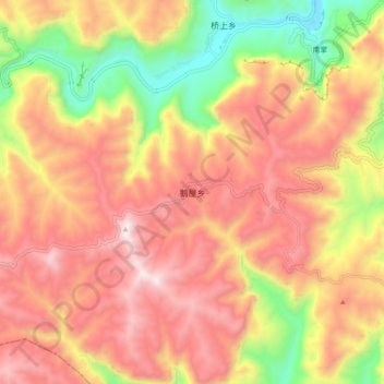 Topografische Karte 鹅屋乡, Höhe, Relief