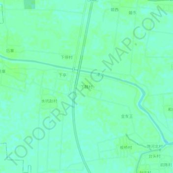 Topografische Karte 下魏村, Höhe, Relief