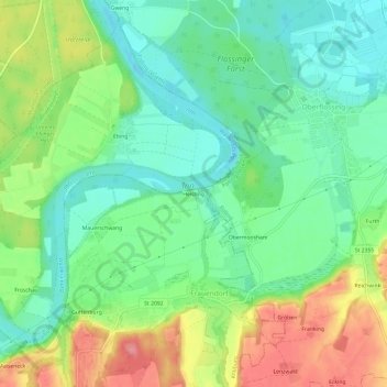 Topografische Karte Heisting, Höhe, Relief