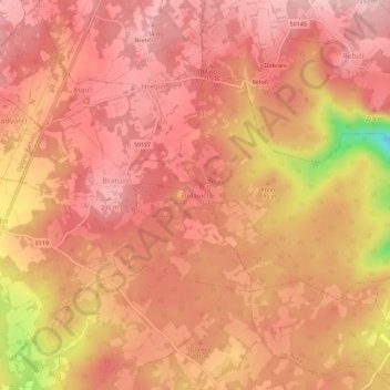 Topografische Karte Belavići, Höhe, Relief