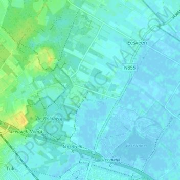 Topografische Karte De Bult, Höhe, Relief
