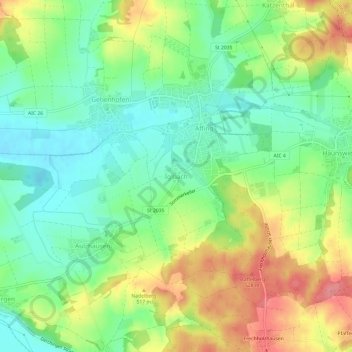 Topografische Karte Iglbach, Höhe, Relief
