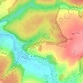 Topografische Karte La Petite Forêt, Höhe, Relief