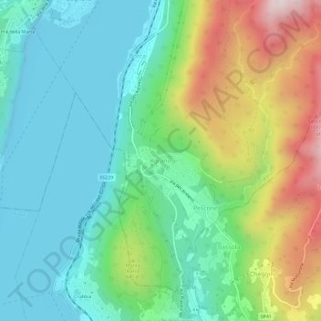 Topografische Karte Agrano, Höhe, Relief