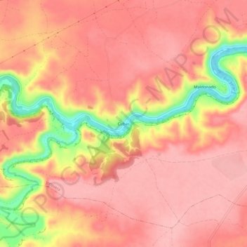 Topografische Karte Cubas, Höhe, Relief