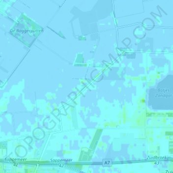 Topografische Karte Veenhuizen, Höhe, Relief