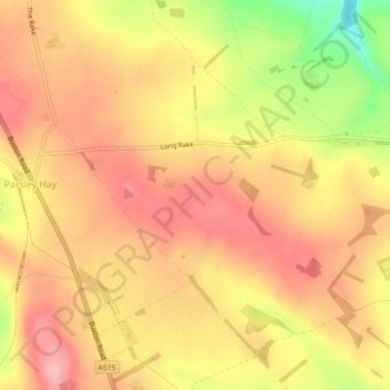 Topografische Karte Arbor Low, Höhe, Relief