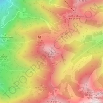 Topografische Karte Setzberg, Höhe, Relief