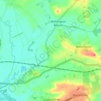 Topografische Karte Nunnington, Höhe, Relief