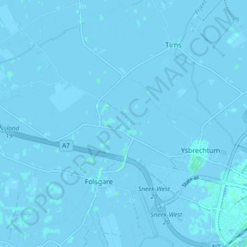 Topografische Karte Tjalhuizum, Höhe, Relief