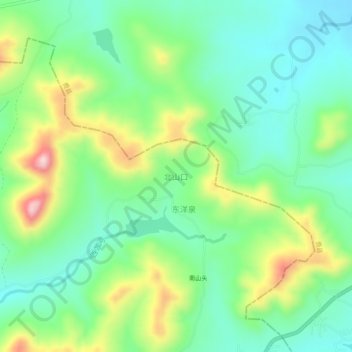 Topografische Karte 北山口, Höhe, Relief