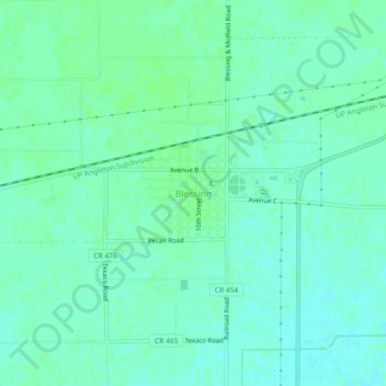 Topografische Karte Blessing, Höhe, Relief