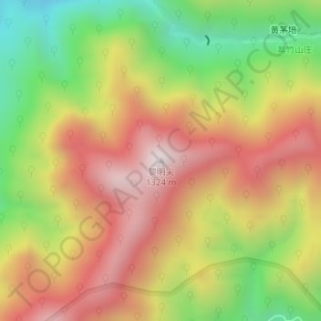 Topografische Karte 黎明尖, Höhe, Relief