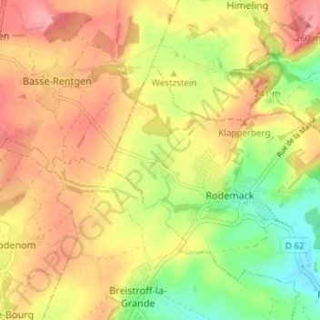 Topografische Karte Esing, Höhe, Relief