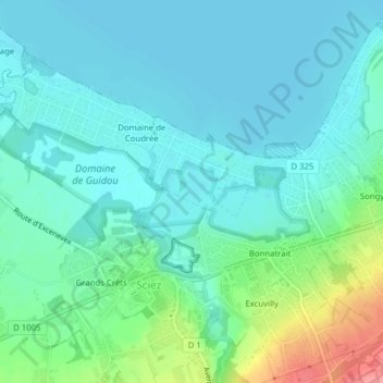 Topografische Karte Coudrée, Höhe, Relief
