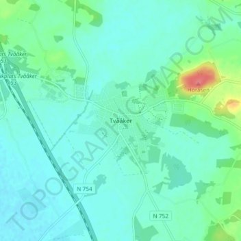 Topografische Karte Tvååker, Höhe, Relief