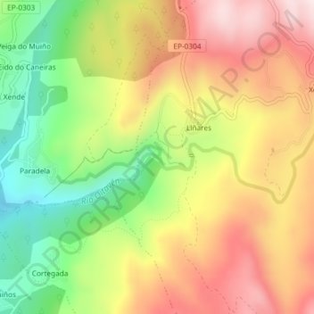 Topografische Karte Freixa, Höhe, Relief