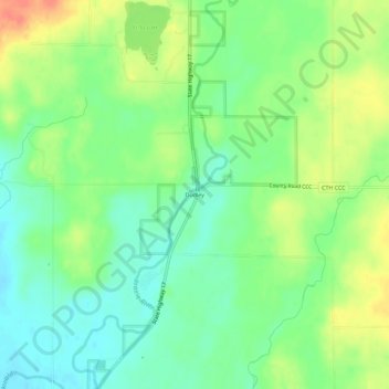 Topografische Karte Dudley, Höhe, Relief