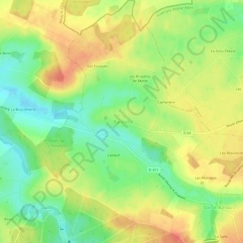 Topografische Karte Bardais, Höhe, Relief