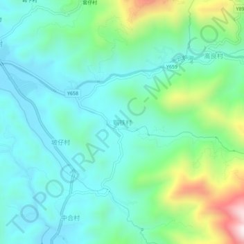 Topografische Karte 钢铁村, Höhe, Relief