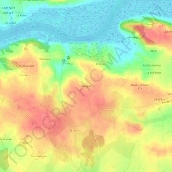 Topografische Karte Baragan, Höhe, Relief