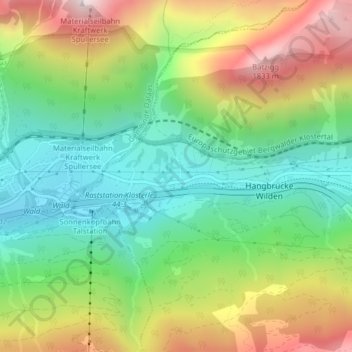 Topografische Karte Danöfen, Höhe, Relief