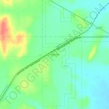 Topografische Karte White Oak, Höhe, Relief
