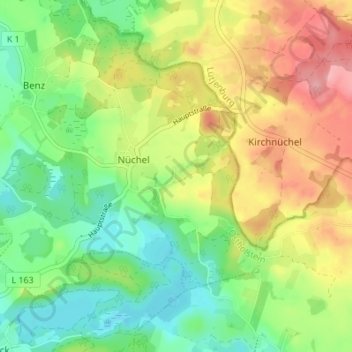 Topografische Karte Dweerbeek, Höhe, Relief