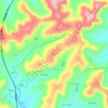 Topografische Karte 华东, Höhe, Relief