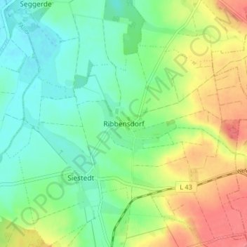 Topografische Karte Ribbensdorf, Höhe, Relief