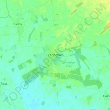 Topografische Karte Everingham, Höhe, Relief