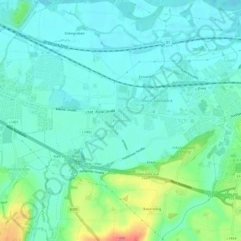 Topografische Karte Kristein, Höhe, Relief