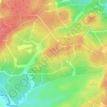 Topografische Karte Muckle Gowany Knowe, Höhe, Relief