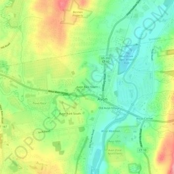 Topografische Karte Avon Park North, Höhe, Relief