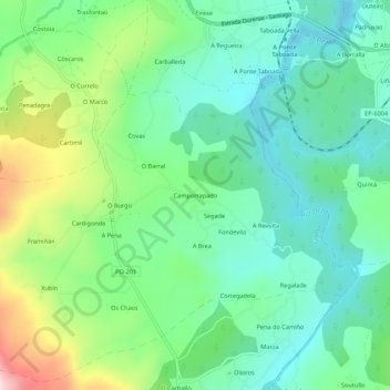 Topografische Karte Camporrapado, Höhe, Relief