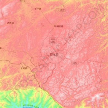Topografische Karte 安龙县, Höhe, Relief
