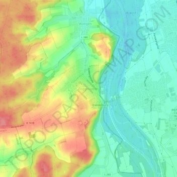 Topografische Karte Regglisweiler, Höhe, Relief