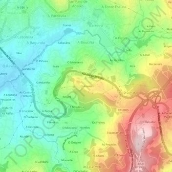 Topografische Karte O Arieiro, Höhe, Relief