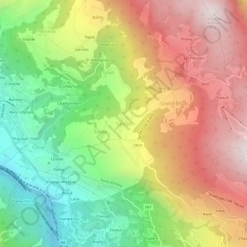 Topografische Karte Salirod, Höhe, Relief