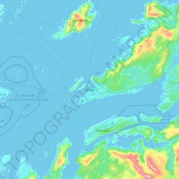 Topografische Karte Bodø, Höhe, Relief