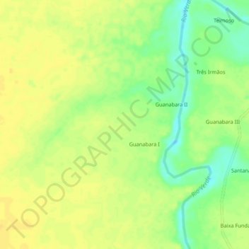 Topografische Karte Guanabara I, Höhe, Relief