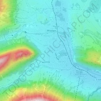 Topografische Karte Ösch, Höhe, Relief