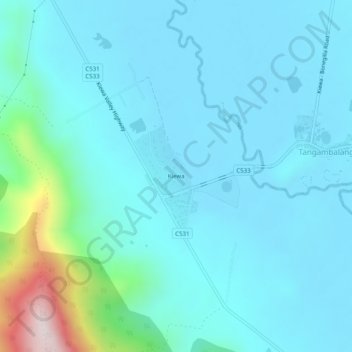 Topografische Karte Kiewa, Höhe, Relief